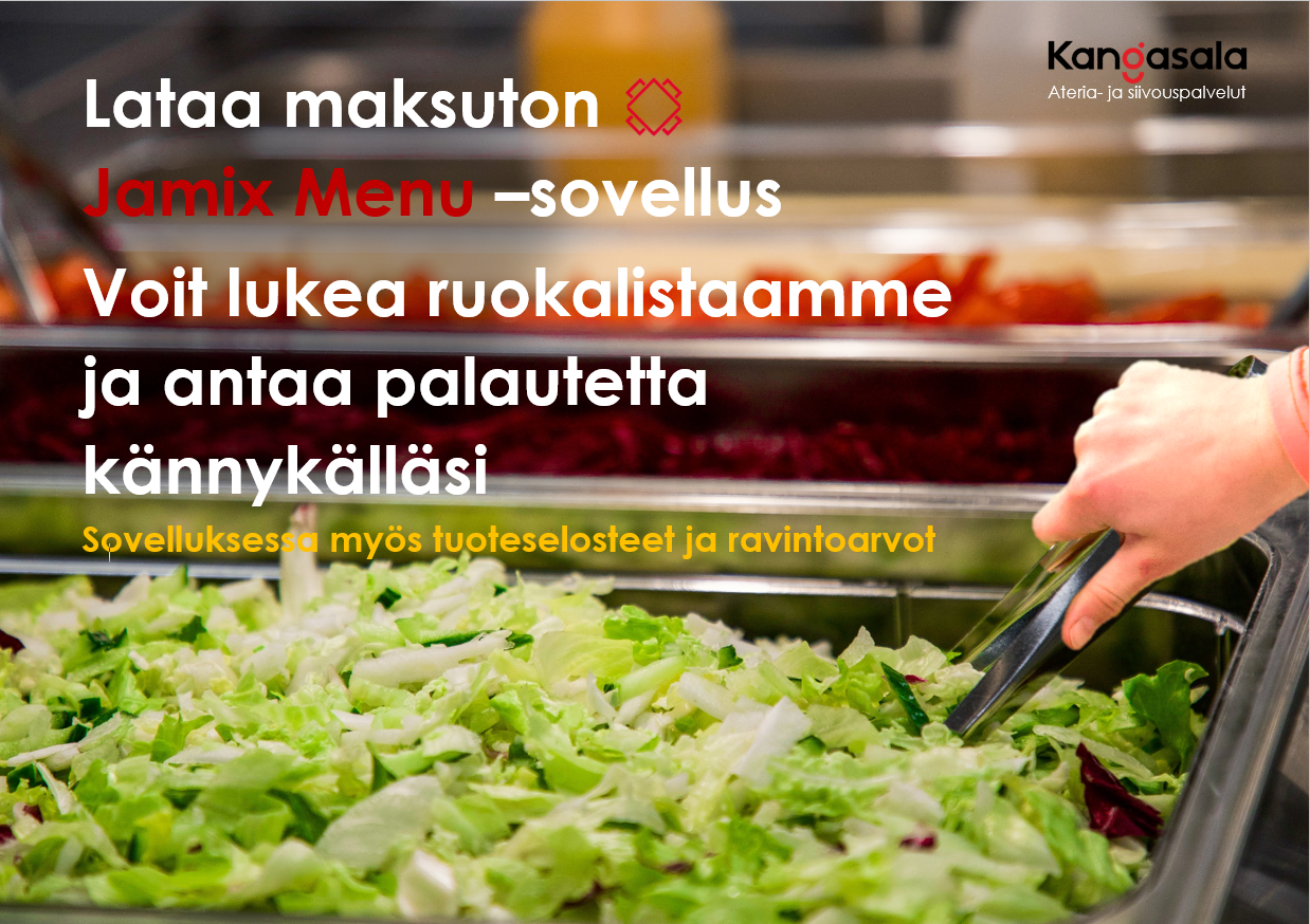 Anna meille palautetta Jamix Menu –sovelluksen kautta - Kangasala