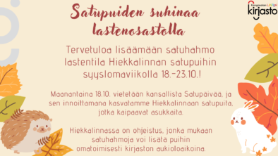 Satupuiden suhinaa -tapahtuman mainos.